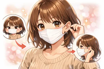 小さめマスクでほっぺがはみ出る問題を解決！簡単な調整法で小顔効果も実現？
