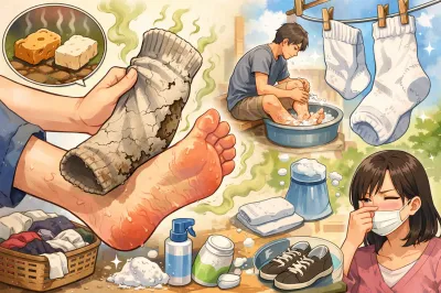 足が臭い靴下がパリパリに！原因と今すぐできる5つの対策法？